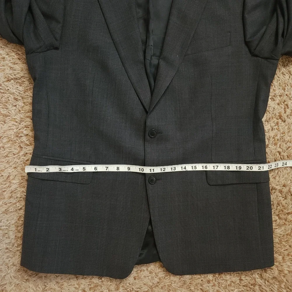 Brooks Brothers 346 Blazer Mens 44R Grey Glen Plaid Two Button Sport Coat